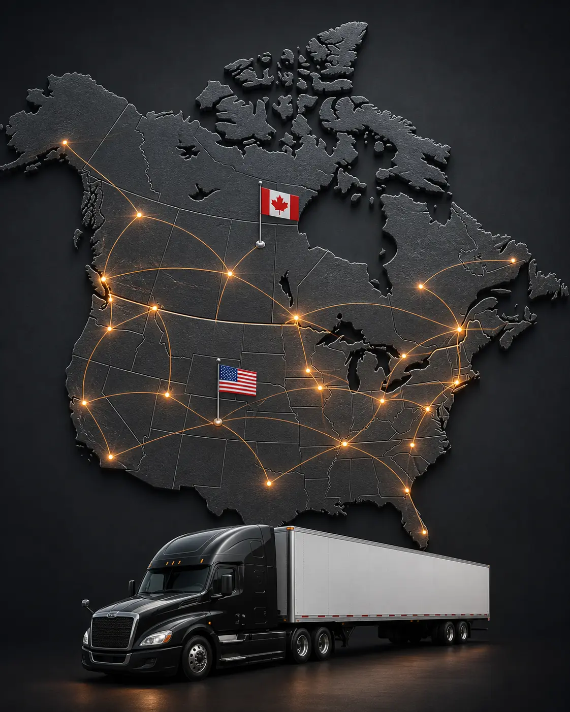 LOADMAX dry van freight routes across Canada and the United States