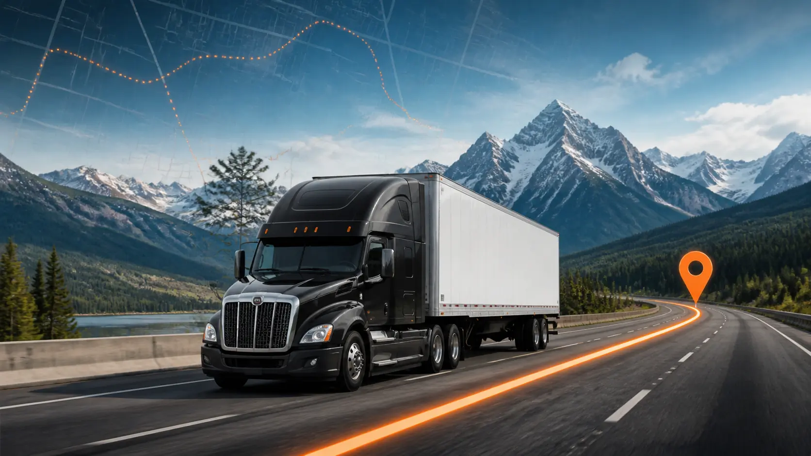 LOADMAX dry van shipment tracking on a Canadian highway
