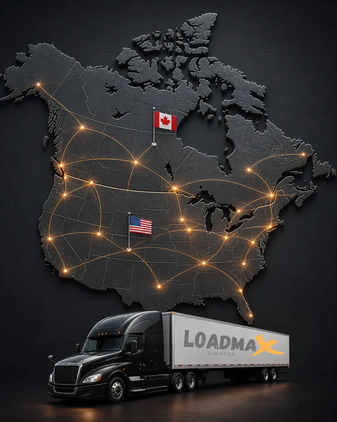 LOADMAX dry van freight routes across Canada and the United States