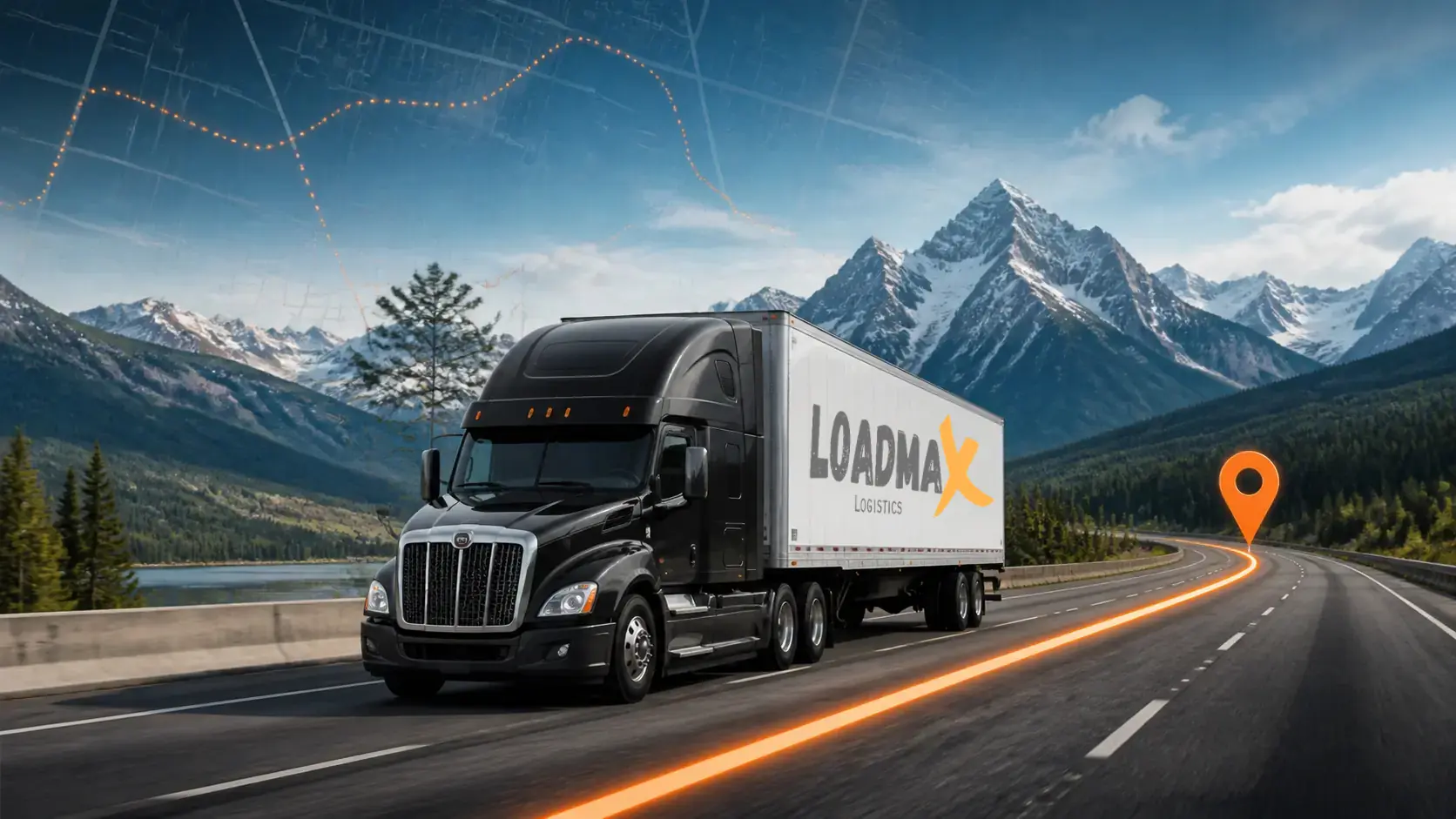 LOADMAX dry van shipment tracking on a Canadian highway